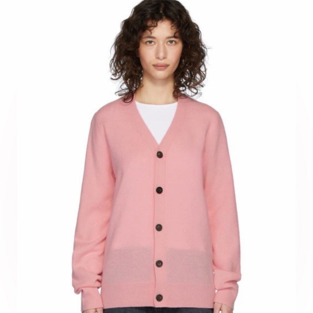 Acne Studio Pink Wool Sweater Cardigan